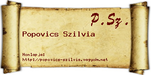 Popovics Szilvia névjegykártya